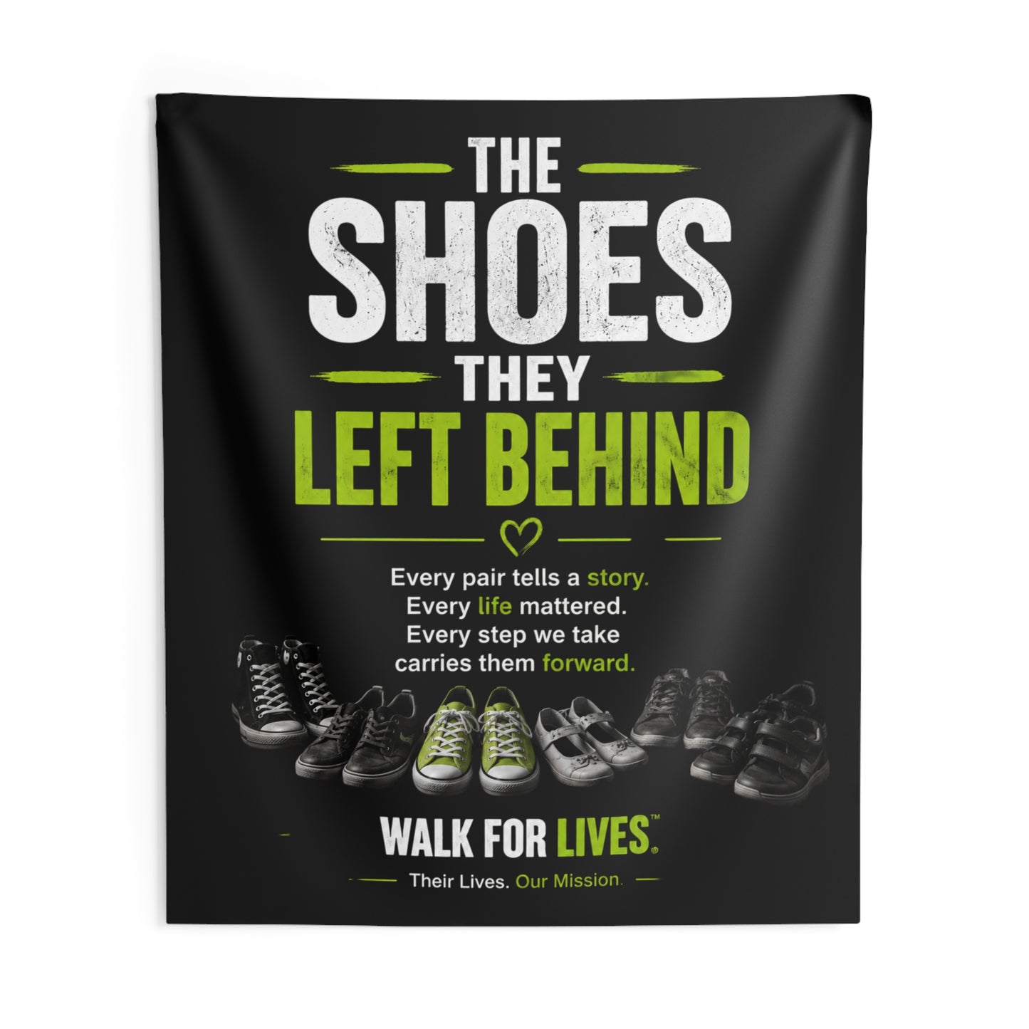 Walk For Lives Memorial Photo Backdrop — The Shoes They Left Behind™