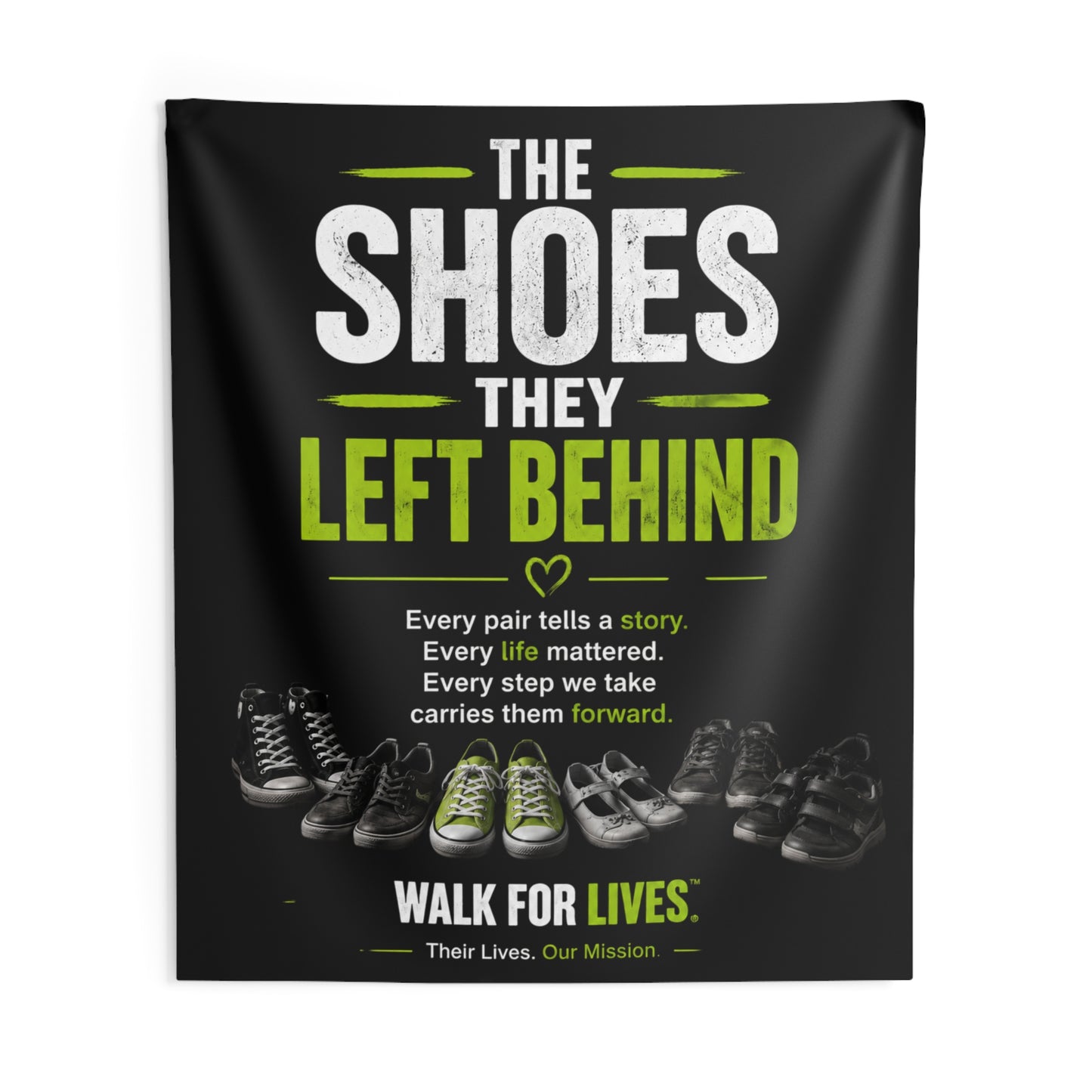 Walk For Lives Memorial Photo Backdrop — The Shoes They Left Behind™