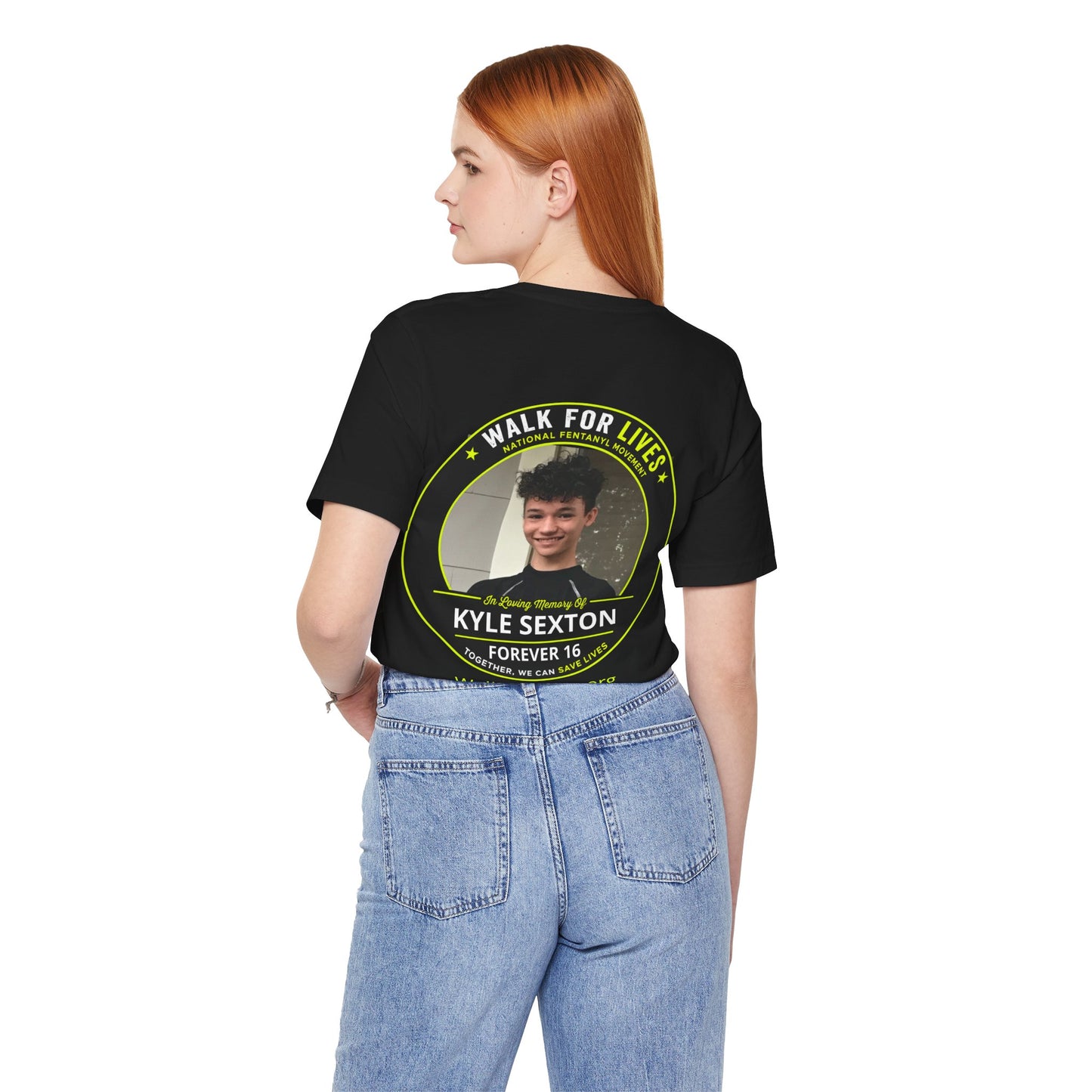 Official Walk for Lives™ Traditional Memorial Black T-Shirt — Personalized Photo & Name