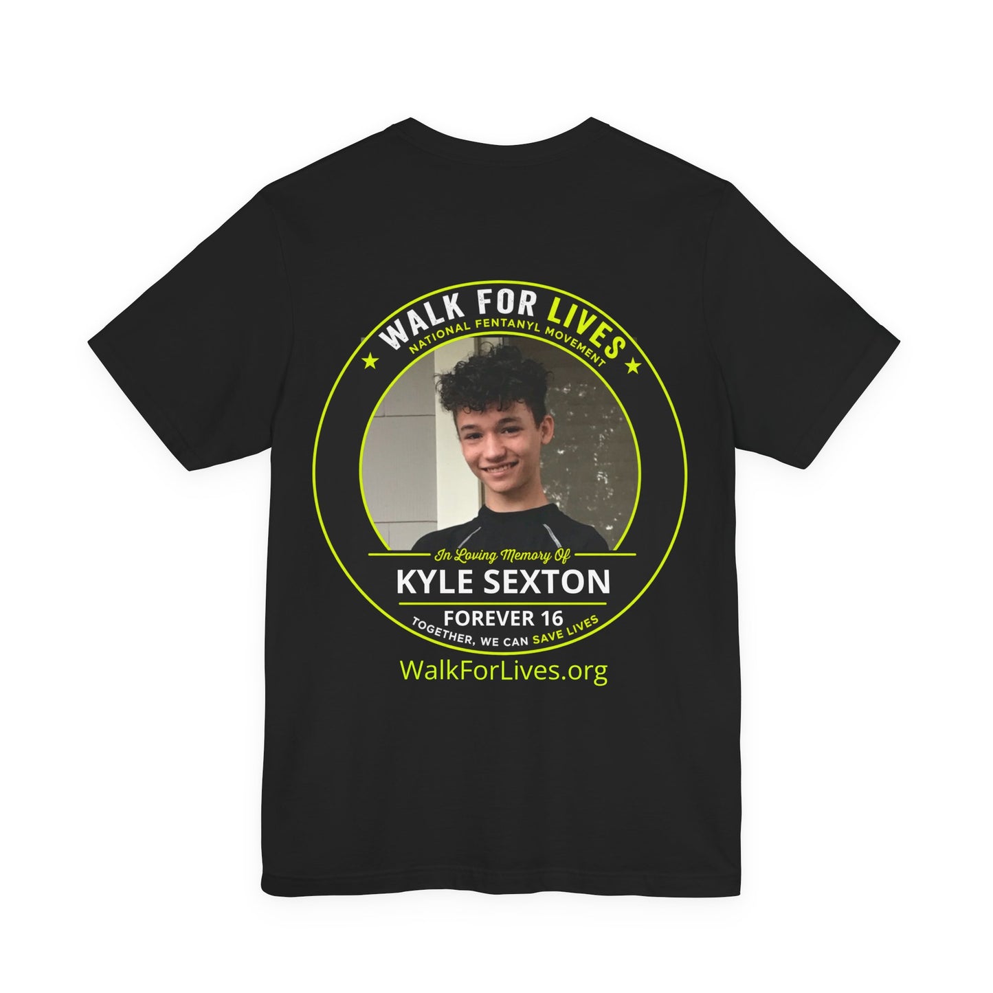 Official Walk for Lives™ Traditional Memorial Black T-Shirt — Personalized Photo & Name