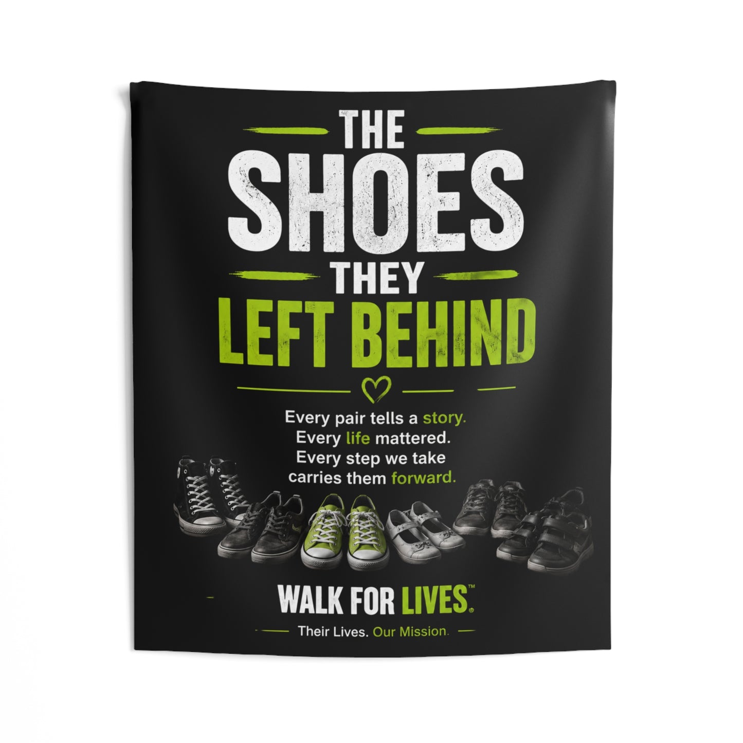 Walk For Lives Memorial Photo Backdrop — The Shoes They Left Behind™