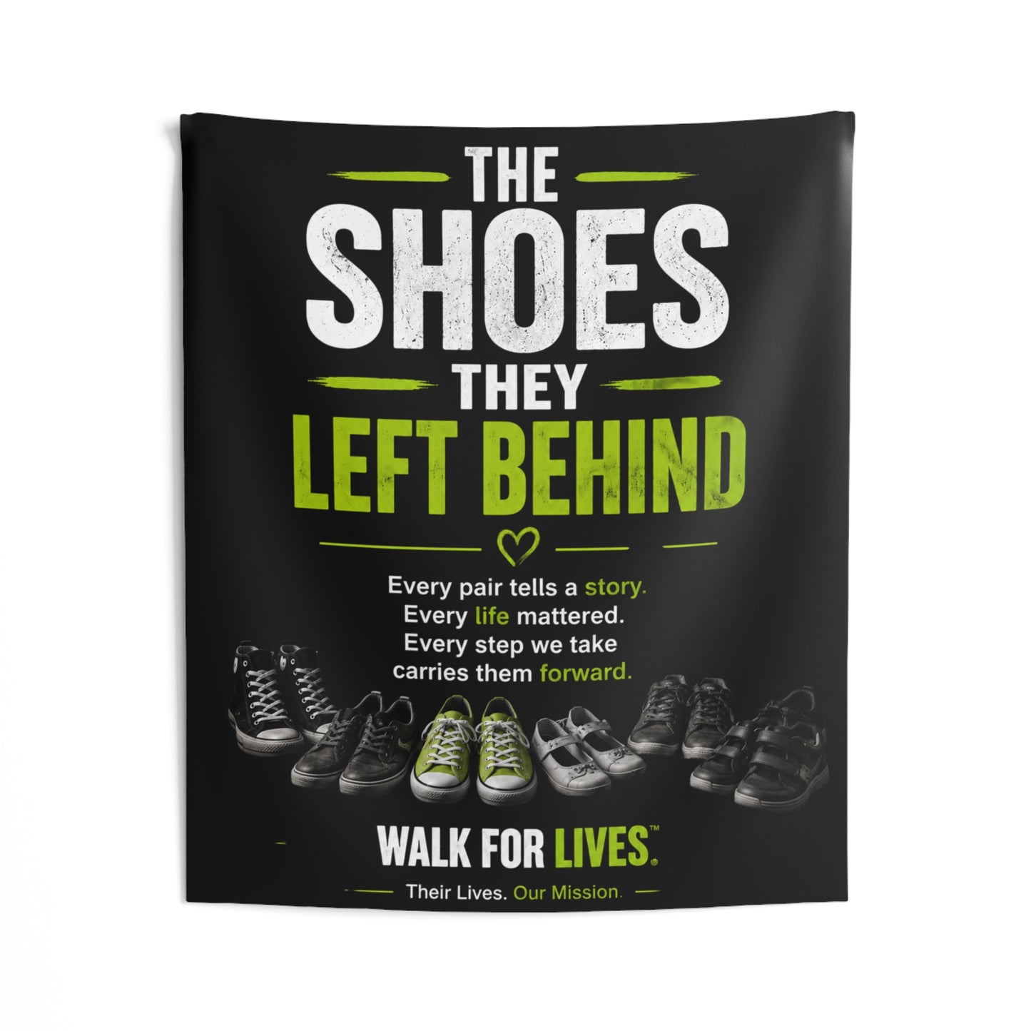 Walk For Lives Memorial Photo Backdrop — The Shoes They Left Behind™