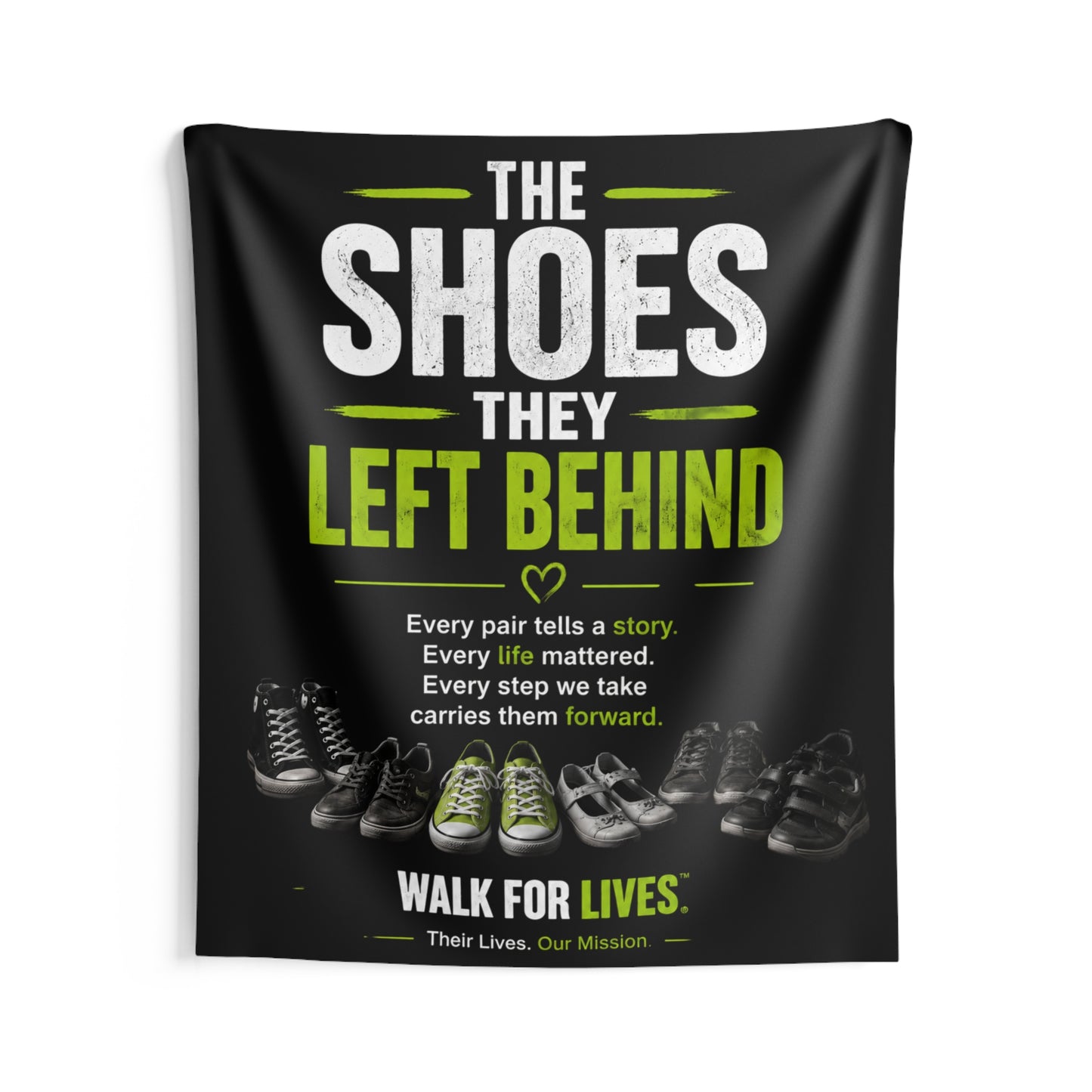 Walk For Lives Memorial Photo Backdrop — The Shoes They Left Behind™